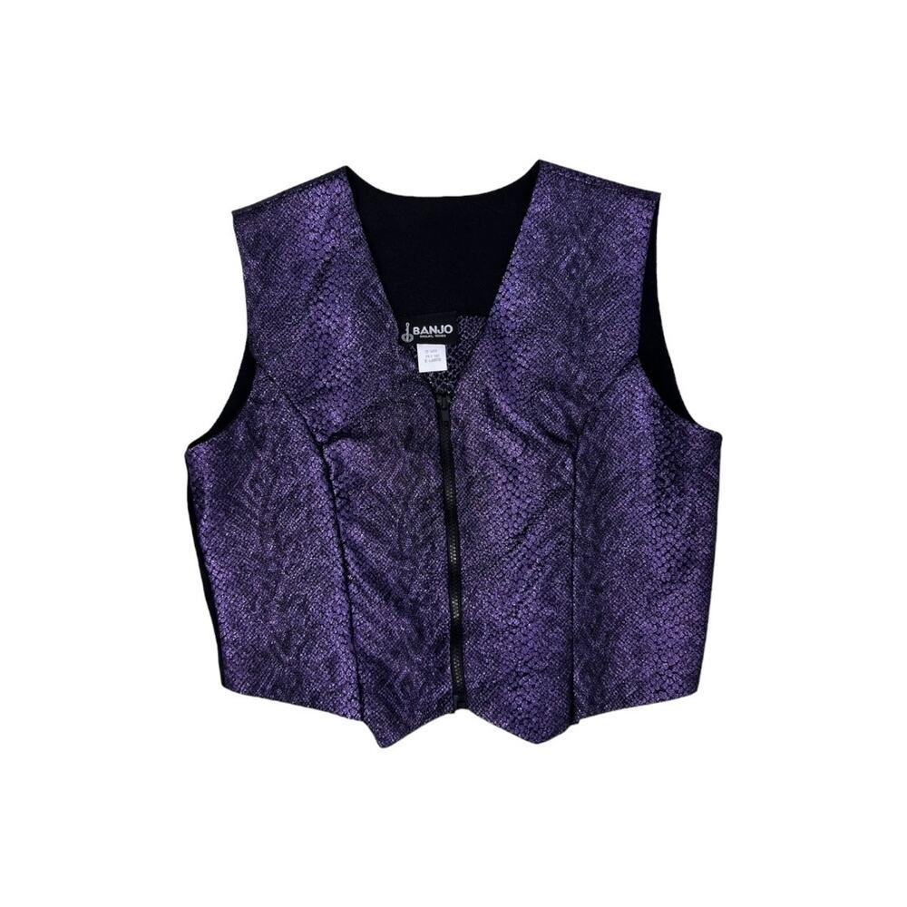 Vintage Banjo Dallas Purple Snakeskin American Western Horse Show Vest